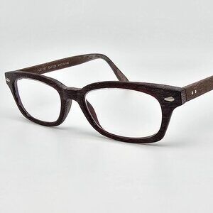 Legre LE-157 Col 526 Burgundy Brown Wood Eyeglasses Frame 47-18-145
